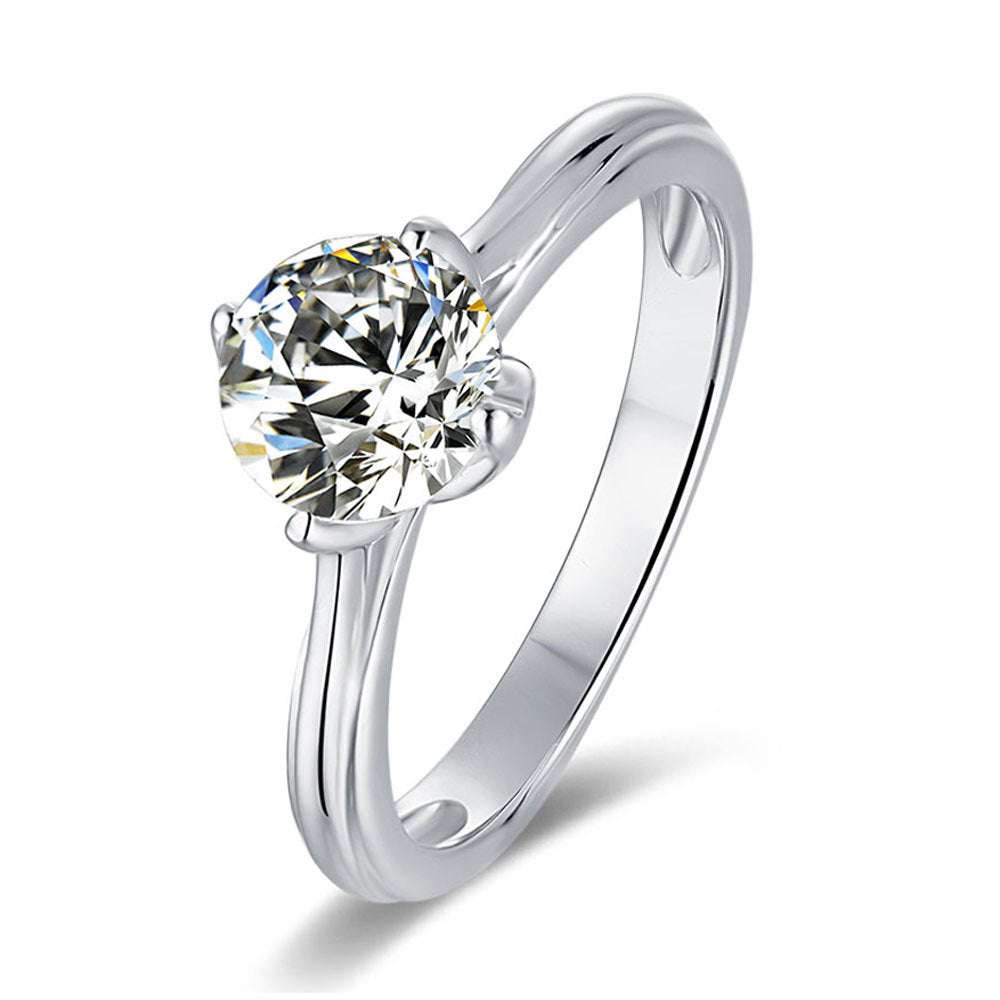 Stylish Petal Four Prongs 1.0 Carat Moissanite Engagement Ring