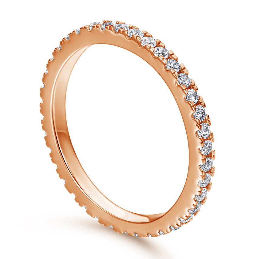 Full Zircon Eternity Silver Ring for Women