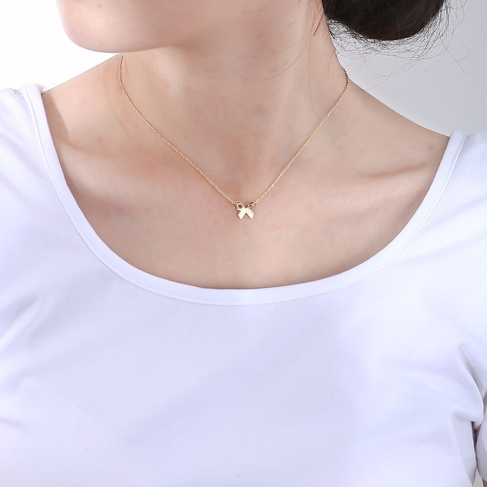 Fresh Temperament Butterfly Sterling Silver Collarbone Necklace for Women