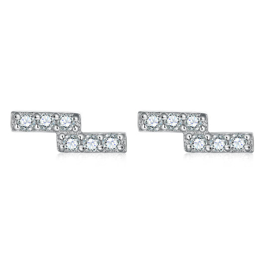 Zircon Z Letter Silver Studs Earrings for Women