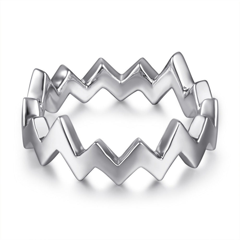 Sawtooth Shape Silver Ring