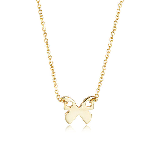 Fresh Temperament Butterfly Sterling Silver Collarbone Necklace for Women