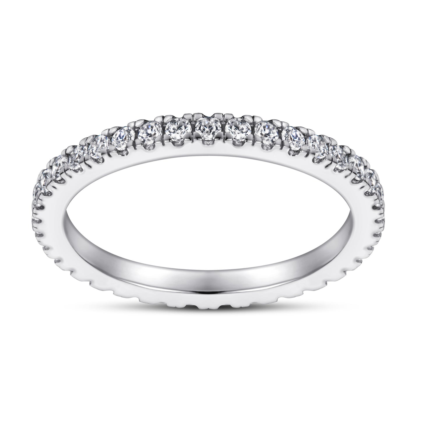 Full Zircon Eternity Silver Ring for Women