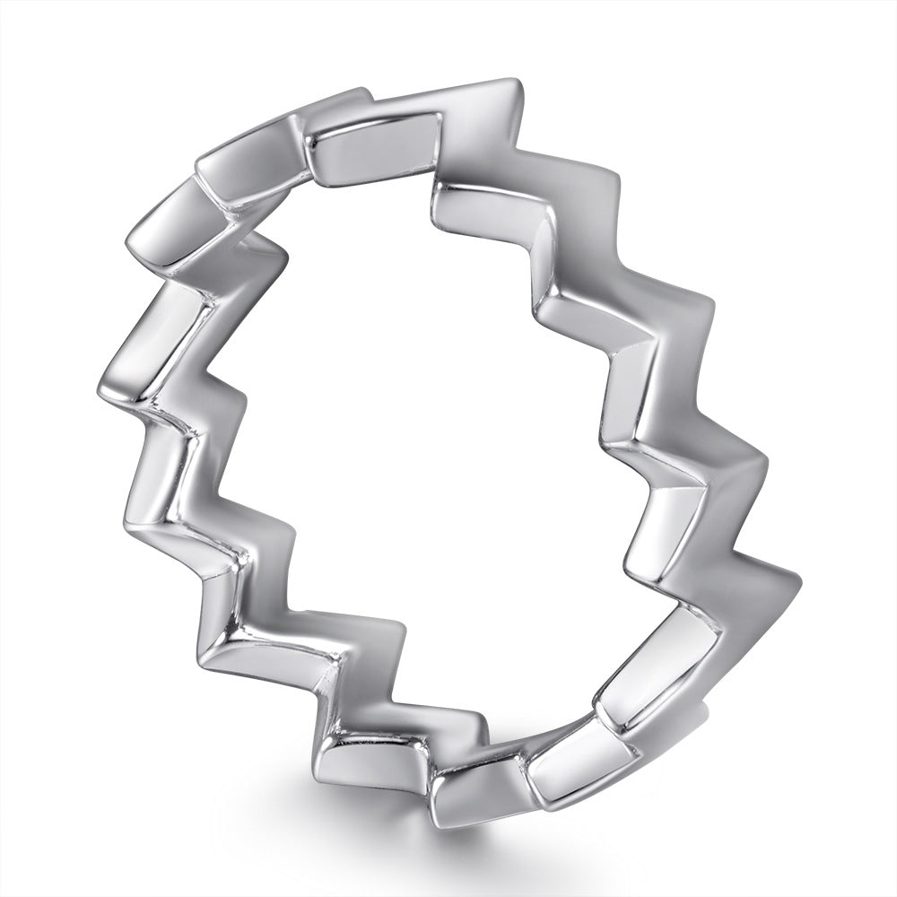 Sawtooth Shape Silver Ring