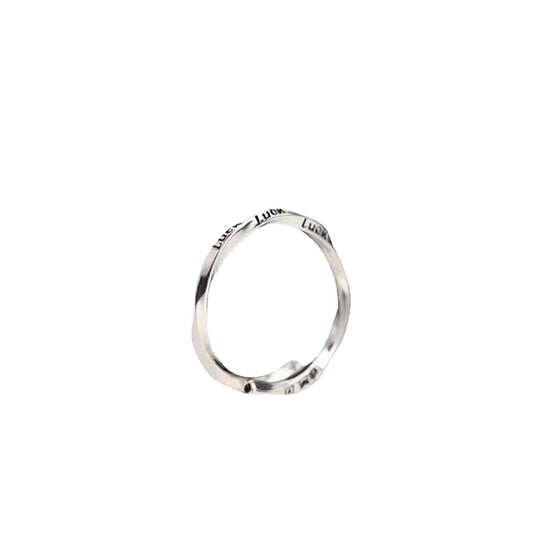 Luck Letter Mobius Silver Ring for Women