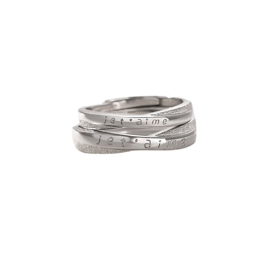 French Silver Couple Ring for Women