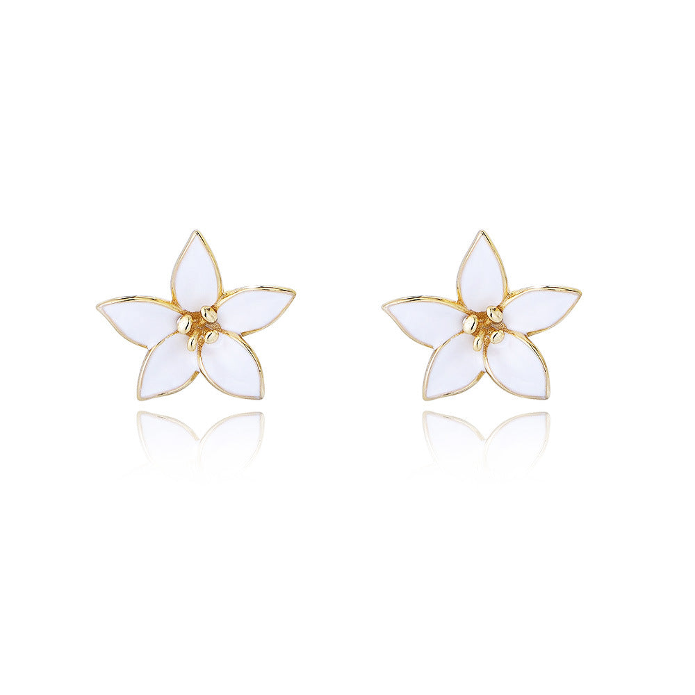 Retro Flowers Silver Studs Earrings for Women