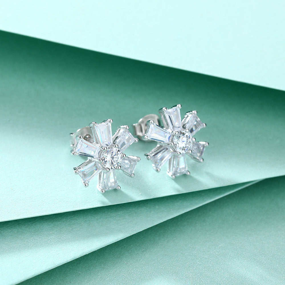 Zircon Rudder Silver Studs Earrings for Women