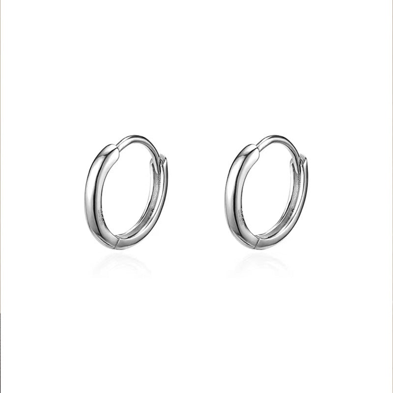 Simple Silver Hoop Earrings for Women