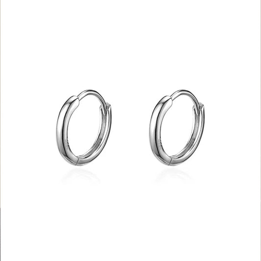 Simple Silver Hoop Earrings for Women