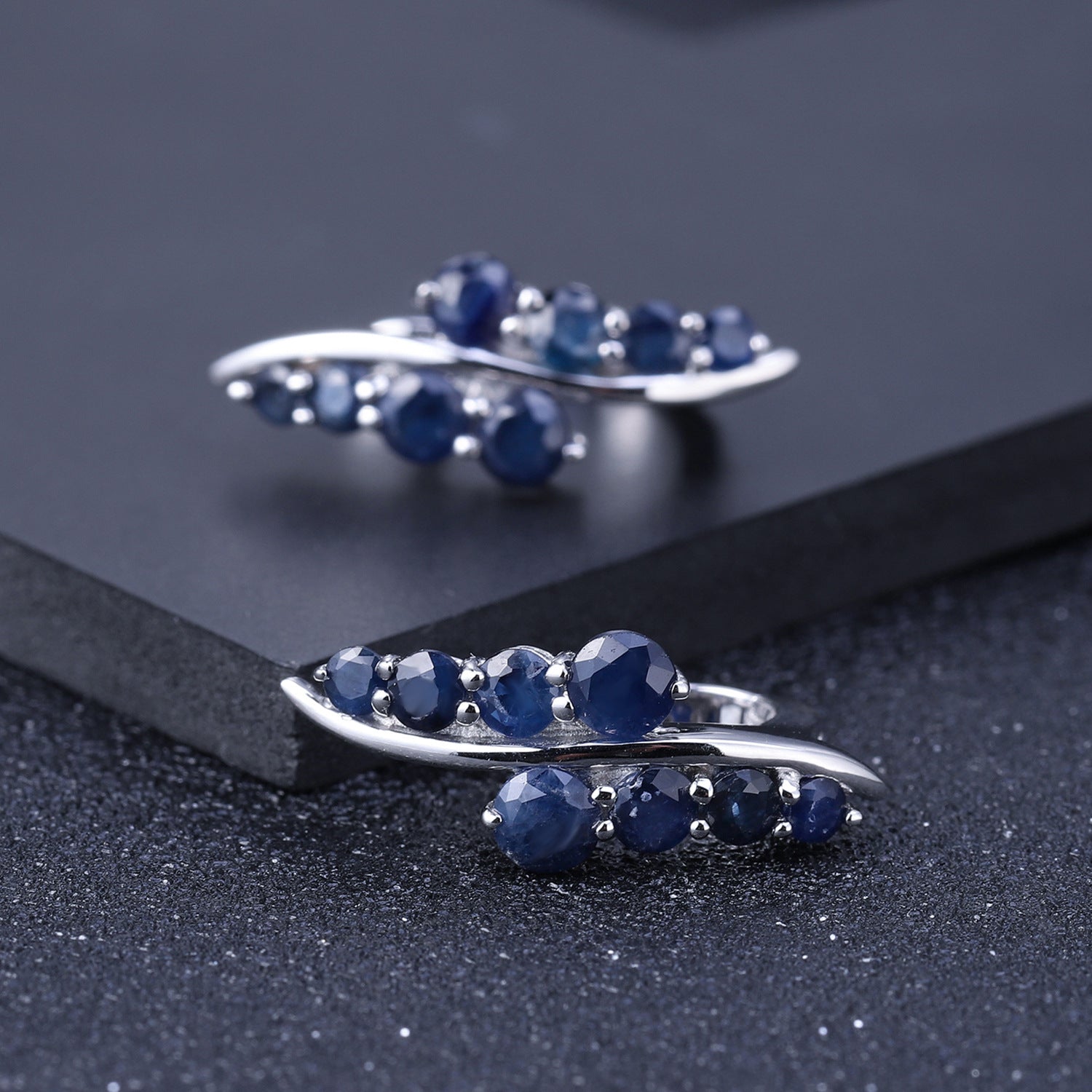 Natural Crystal Creative Beading Silver Studs Earrings for Women