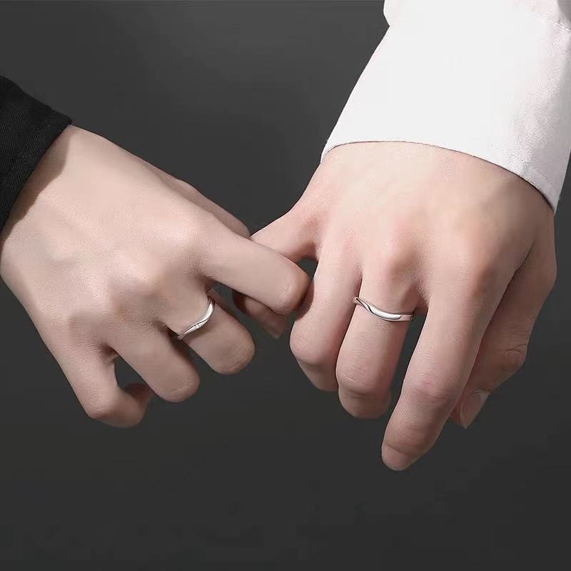 Irregular Silver Couple Rings for Women