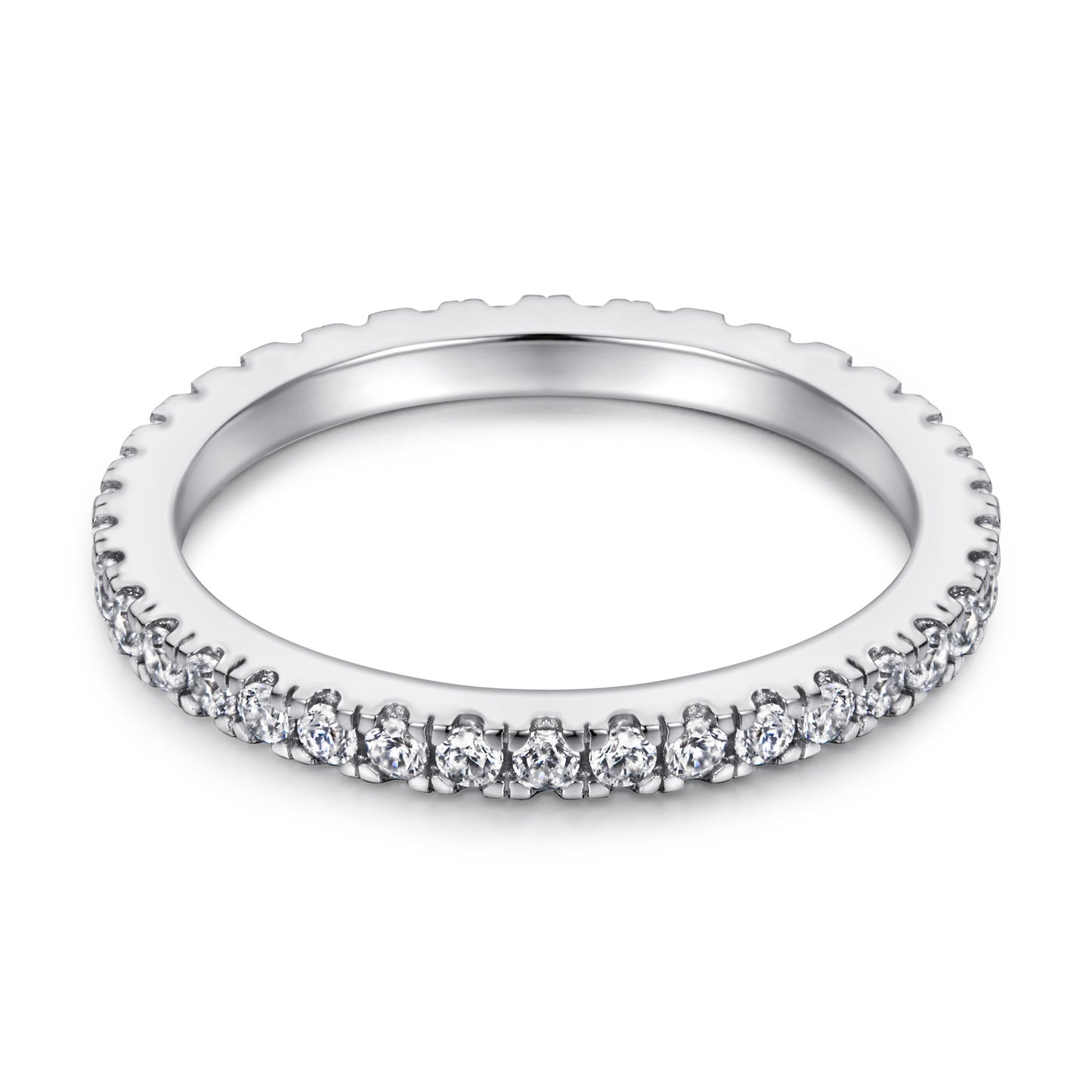 Full Zircon Eternity Silver Ring for Women