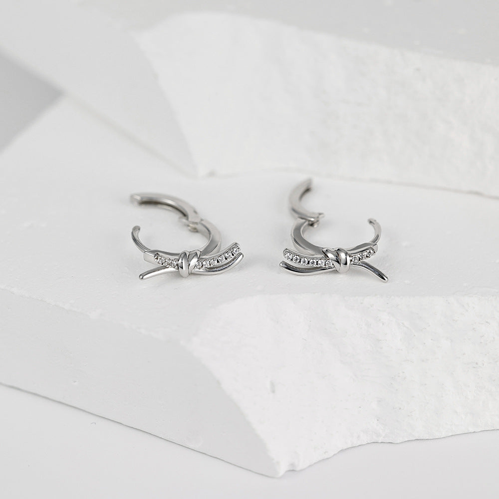 Rope Knot Silver Studs Earrings for Women