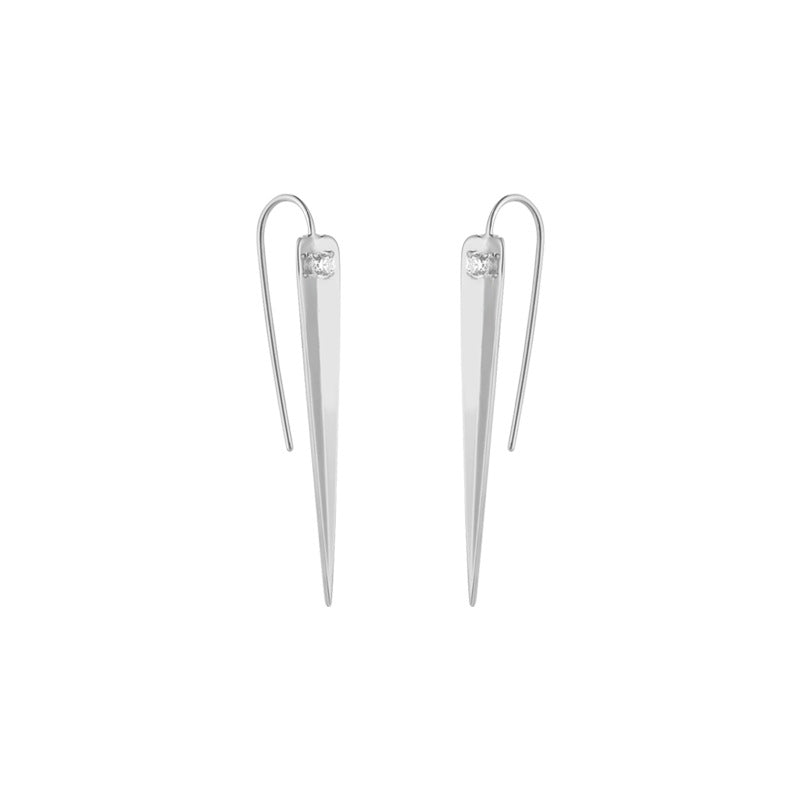 Circular Cone Silver Hook Earrings for Women