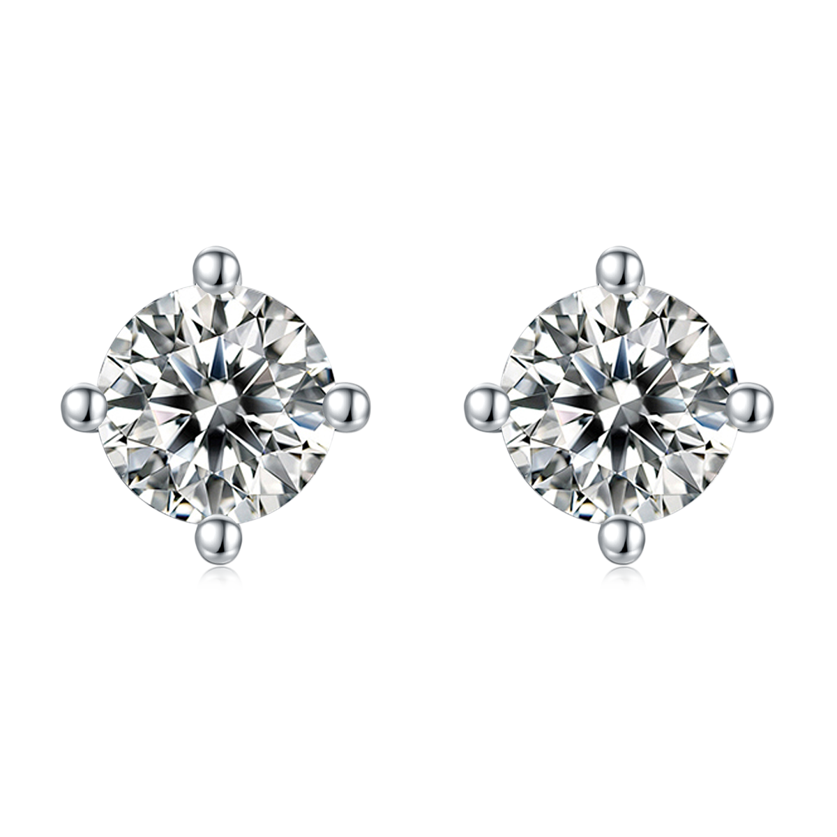 Moissanite Round-Cut Earrings for WomenMoissanite Round-Cut Earrings for Women