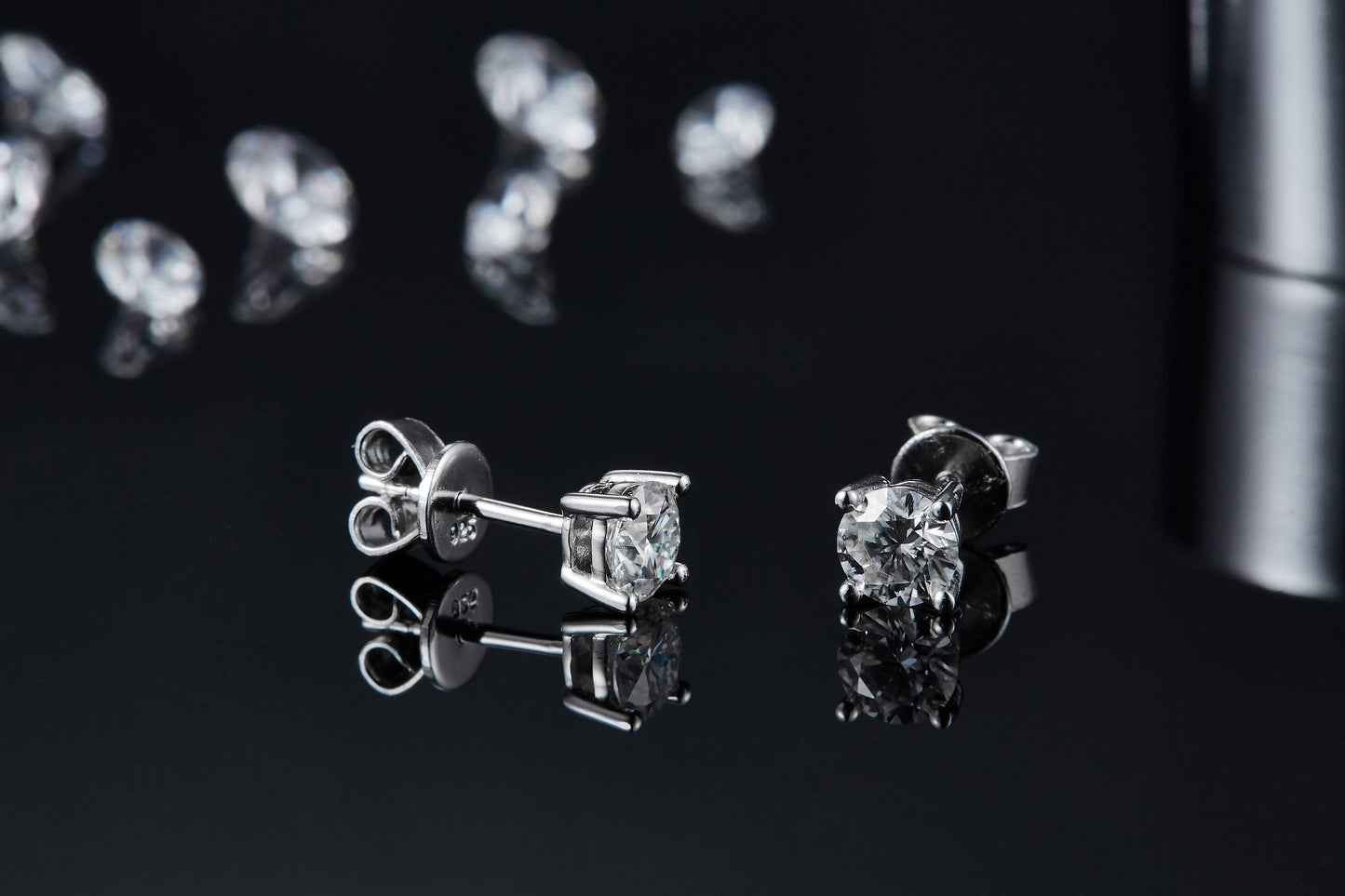 Moissanite Round-Cut Earrings for Women