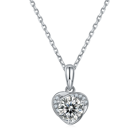 Heart Halo 1.0 Carat Moissanite Pendant