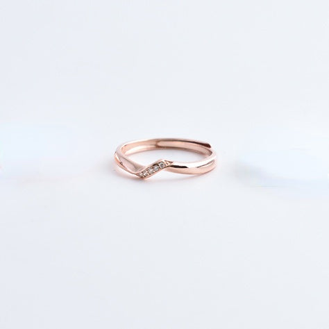 Ribbon Design Silver Couple Ring