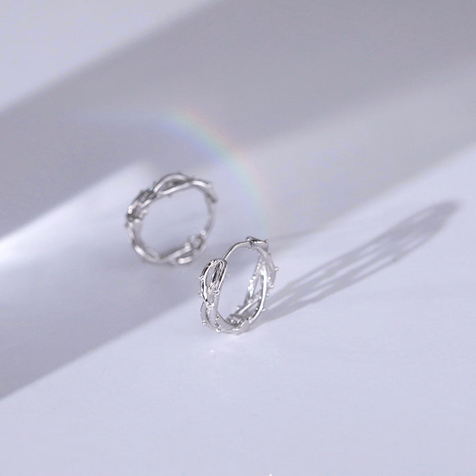 Garland silver hoop earrings for women