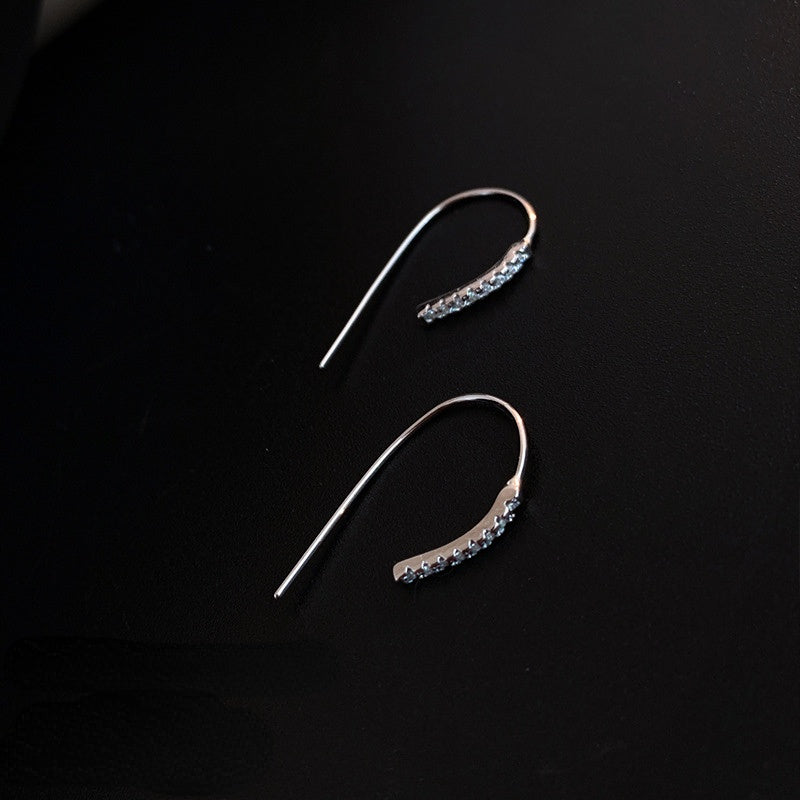 Geometric Ear Hook Silver Studs Earrings for Women