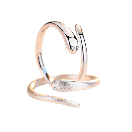 Little Snake Silver Couple Ring for Women