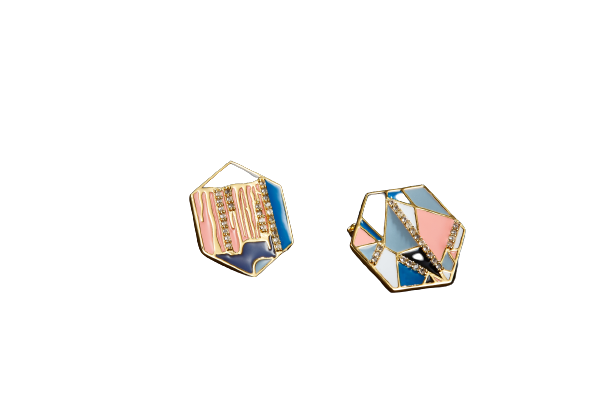 The Seine Series Colourful Enamel Studs Earrings for Women