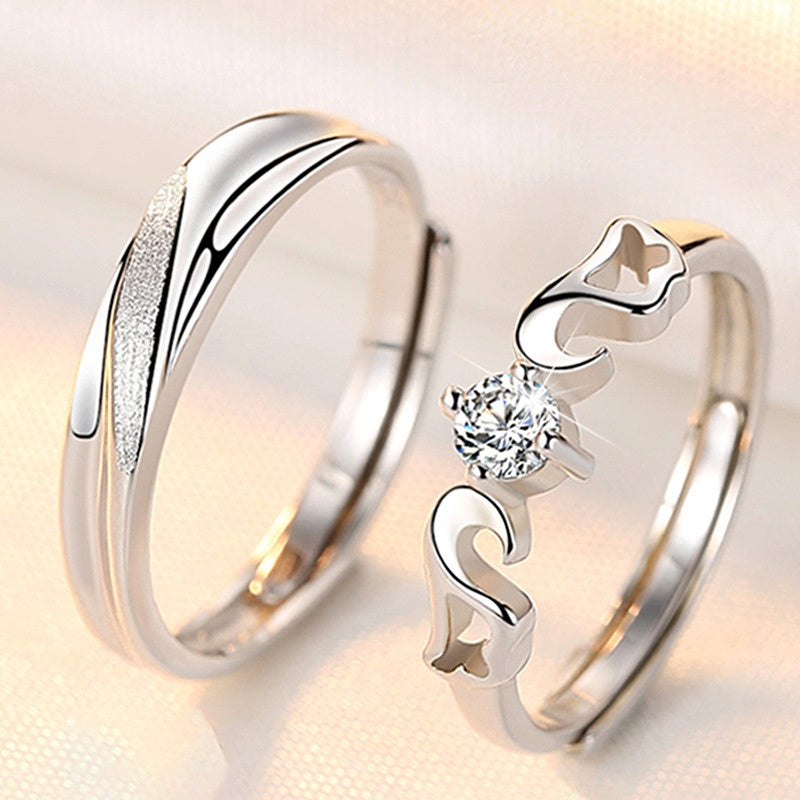 Angel Love Silver Couple Ring for Women