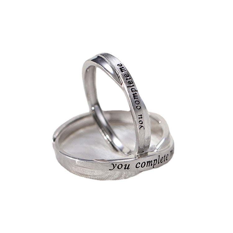 You Complete Me Silver Couple Ring