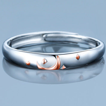 Day and Night Silver Couple Ring for Women