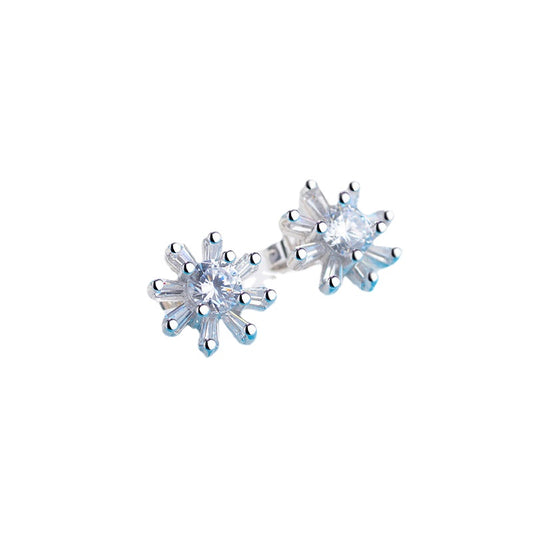 Chrysanthemum Silver Studs Earrings for Women