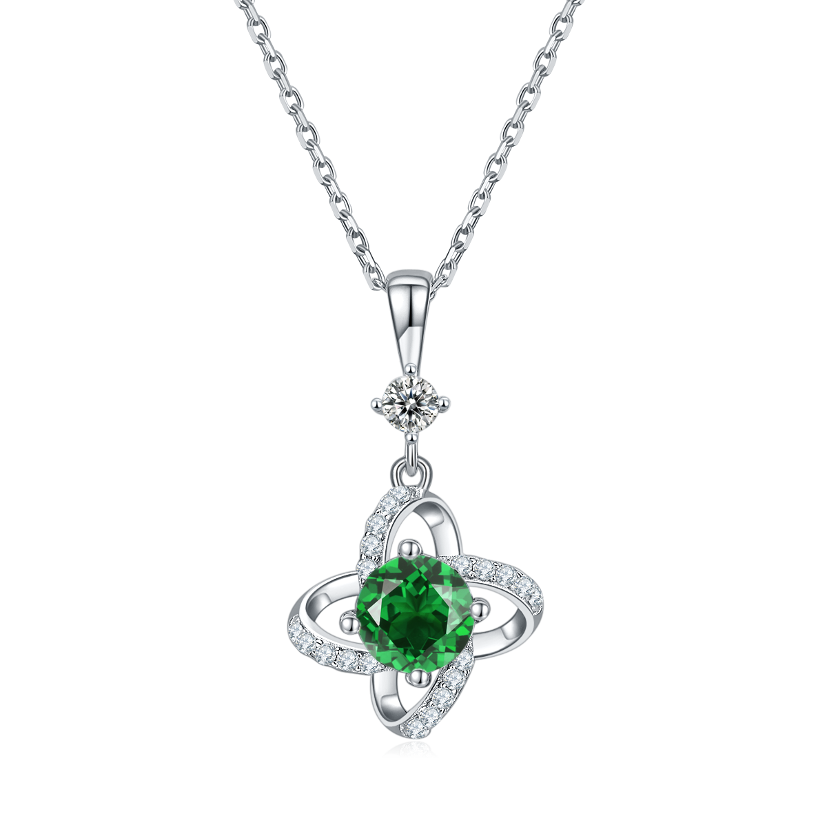 Green Crystal Windmill Necklace for Women