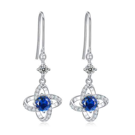 Blue Crystal Windmill Earrings for Women