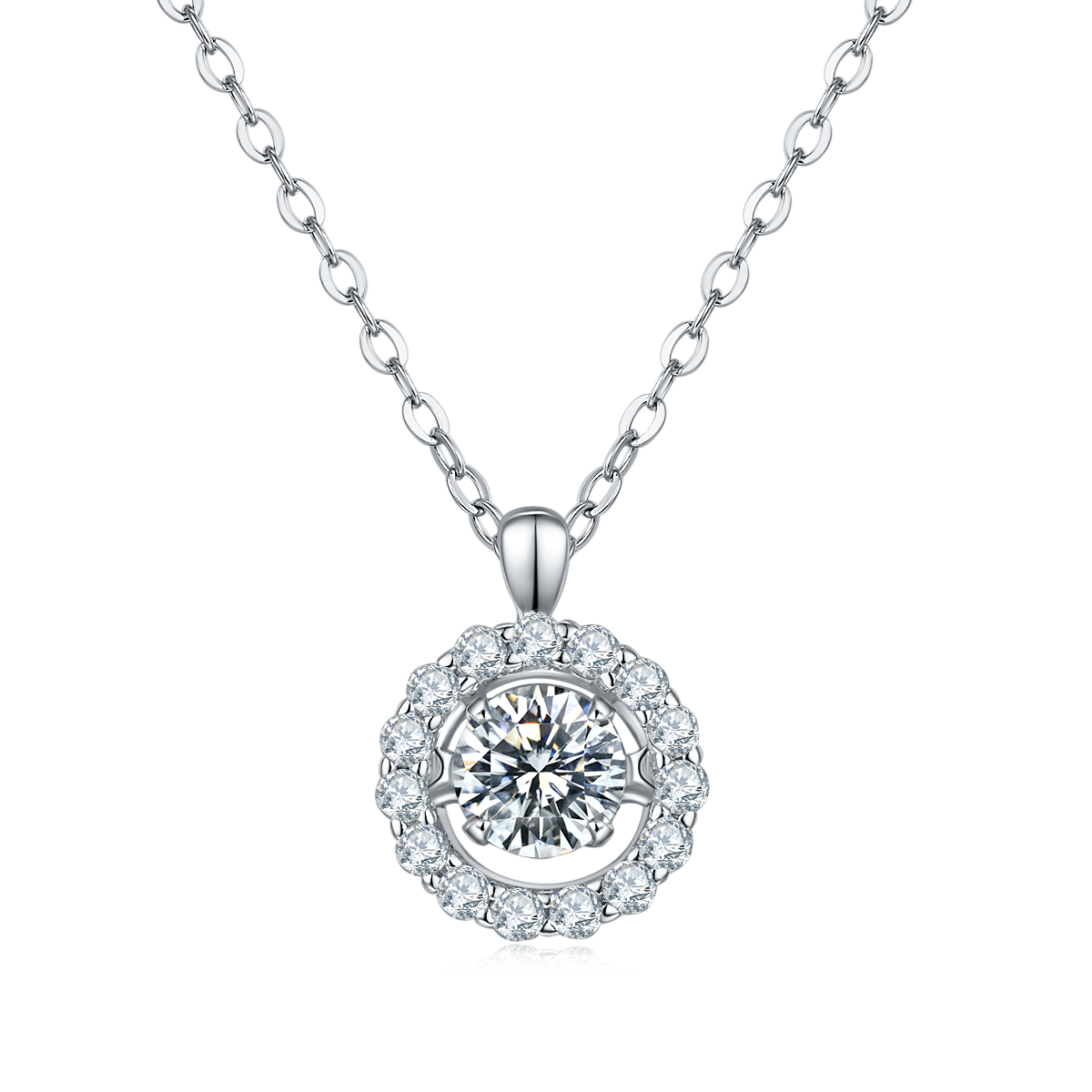 (0.5CT) Moissanite Stone Circle Spirituel Necklace for Women